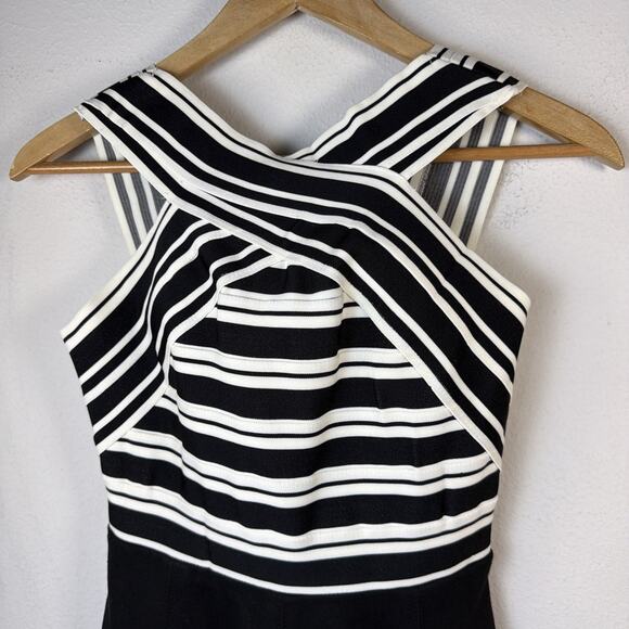 Anthropologie Maeve size 0 Black Crosswise Flare Dress wedding guest retro - Picture 6 of 12